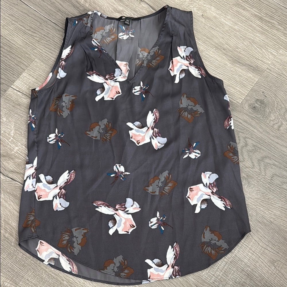 Banana Republic Floral Tank Top - Gray and Pink